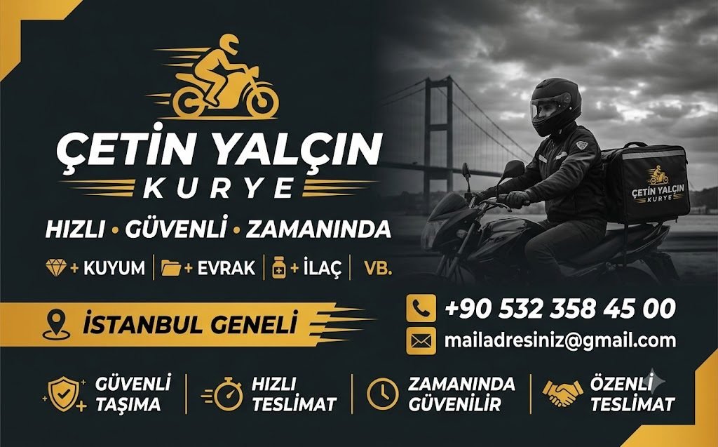 Kurye kartvizit tasarım örneği