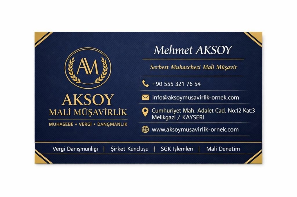 Mali müşavirlik kartvizit tasarım örneği