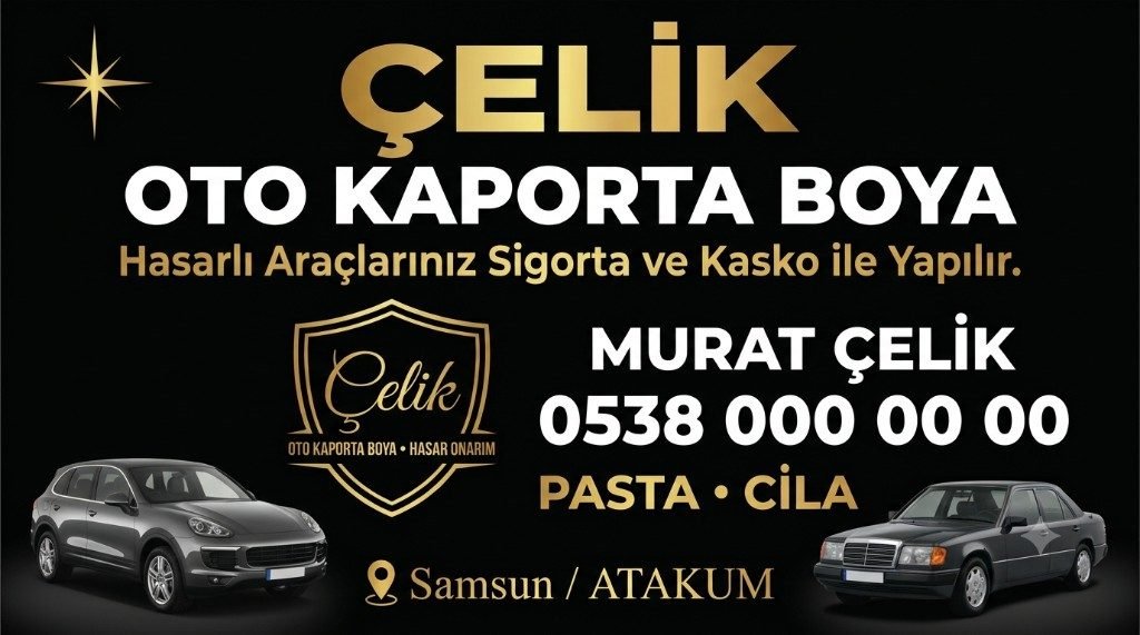 Oto kaporta boya kartvizit tasarım örneği